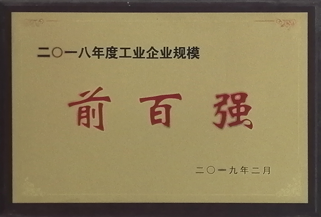 2018年度工業(yè)企業(yè)規(guī)模前百強(qiáng)